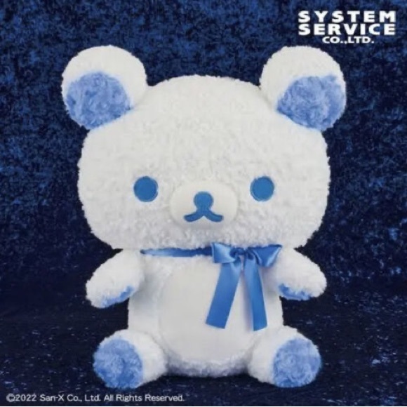 San-x Rilakkuma White Rose Blue Ver. Plush Doll XL - Picture 5 of 5